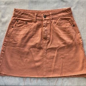 Sadie and Sage Coral Denim Mini Skirt Jean Skirt